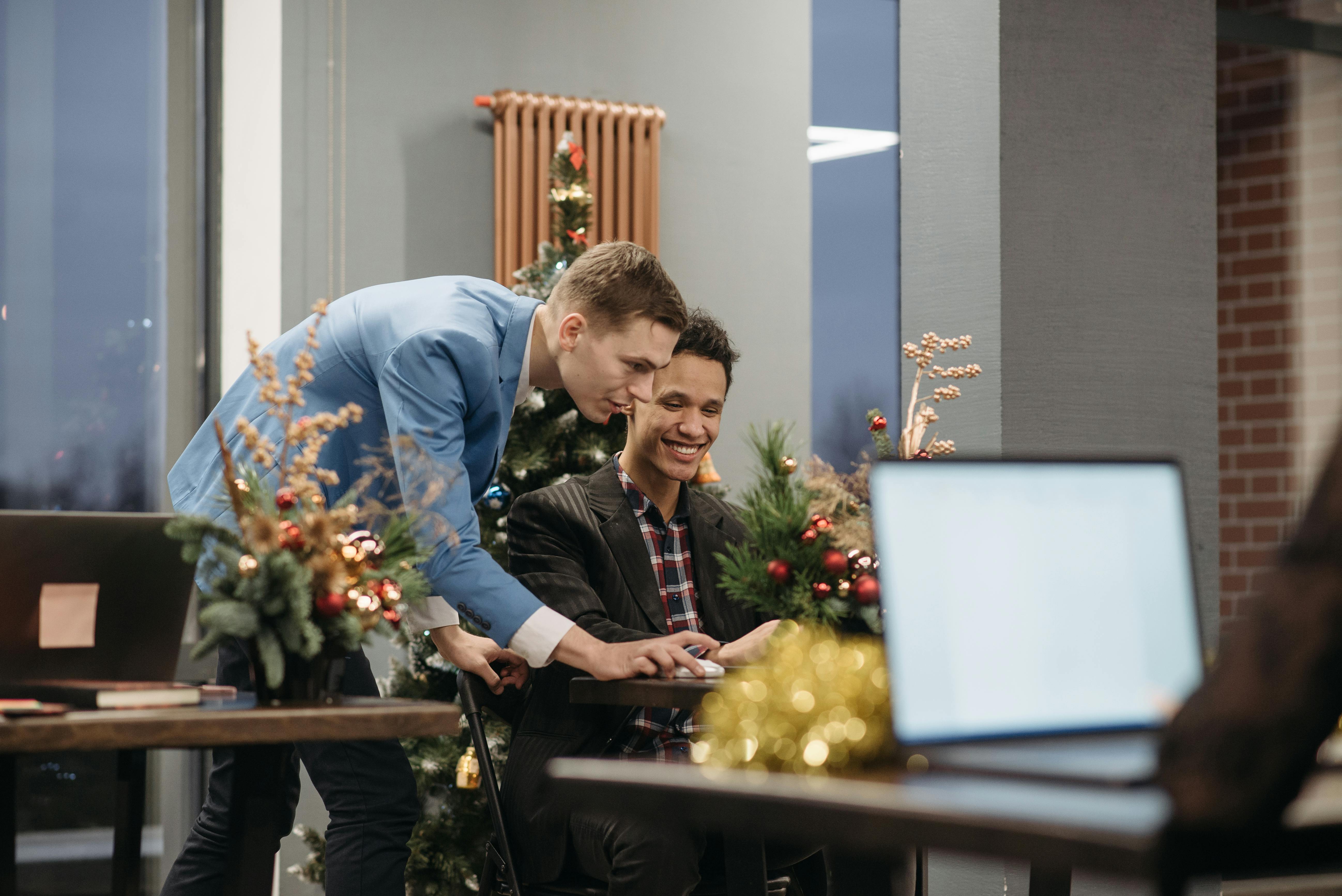 Create a Festive Office Environment with Elegant Christmas Flowers