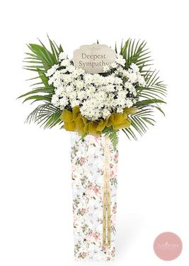 Condolence (I): Mum, Fillers & Foliage Flower Stand