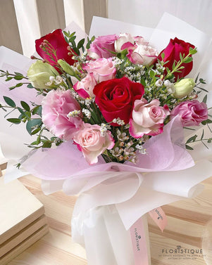 Donatella Bouquet - Roses And Eustomas From Singapore Florist Floristique