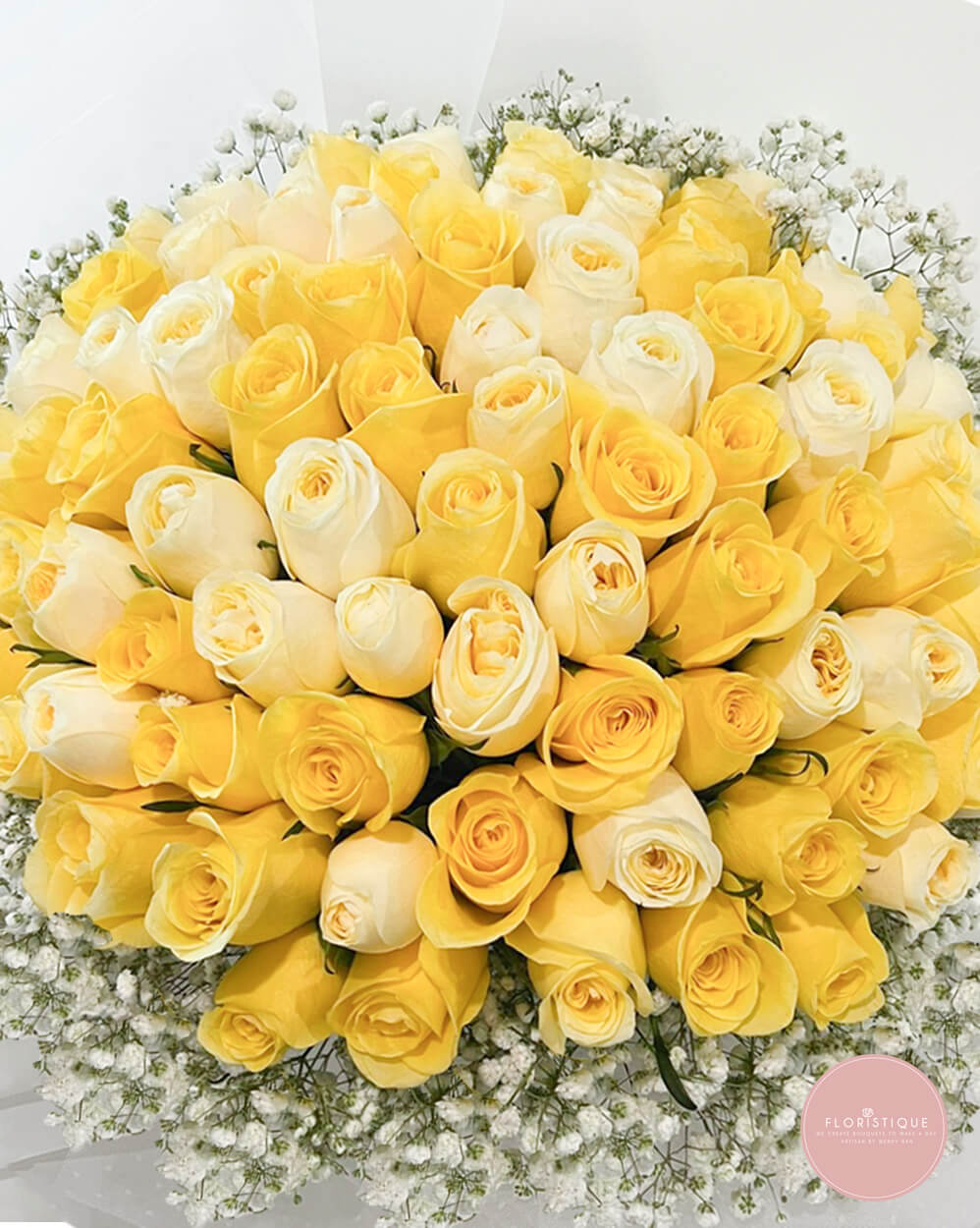 99 Yellow Roses - FloristiqueSG 