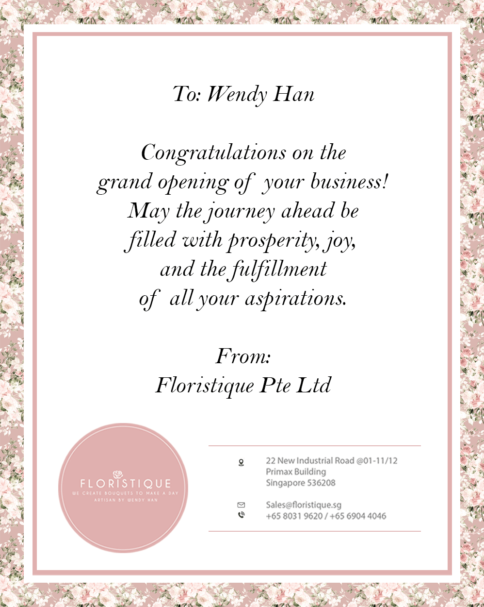 Success (V) - FloristiqueSG 