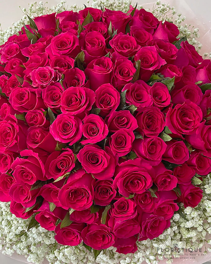99 Pink Roses - FloristiqueSG 