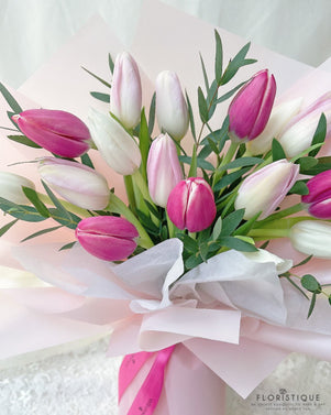 Mendy Bouquet - Tulips And Parvifolia From Singapore Florist Floristique