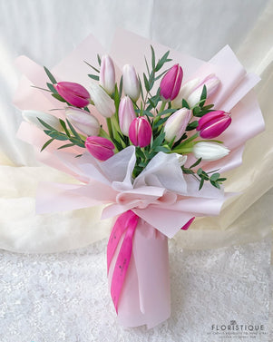 Mendy Bouquet - Tulips And Parvifolia From Singapore Florist Floristique