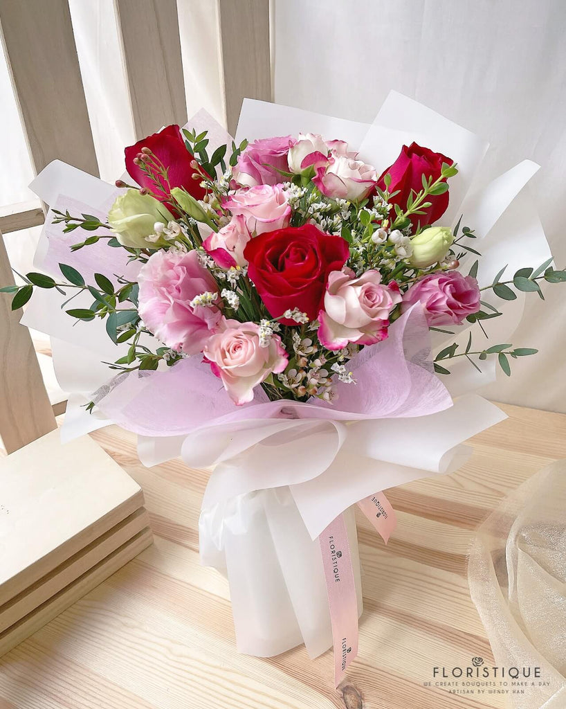 Donatella Bouquet - Roses And Eustomas From Singapore Florist Floristique