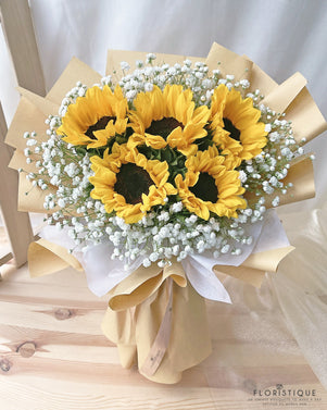 Breezy Bouquet - Sunflowers And Baby's Breath From Singapore Florist Floristique