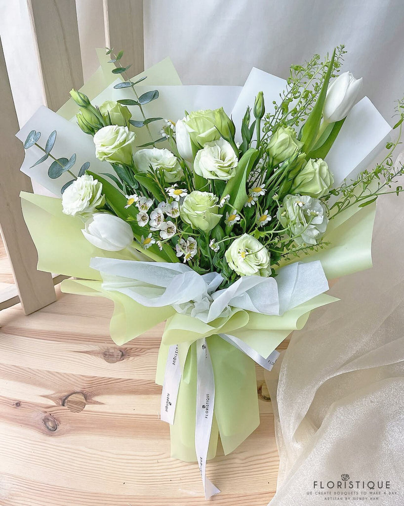 Trisha Bouquet - Tulips, Eustomas, And Daisy For Flower Delivery In Singapore