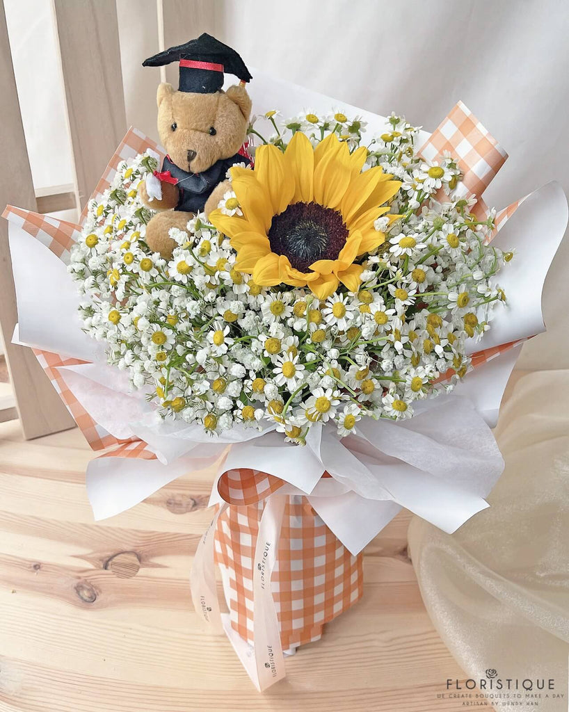 Arica Bouquet - Sunflowers, Daisy, And Baby Breath From Singapore Florist Floristique